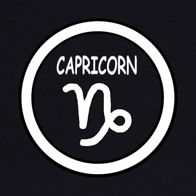 Capricorn, white circle, transparent background by kensor